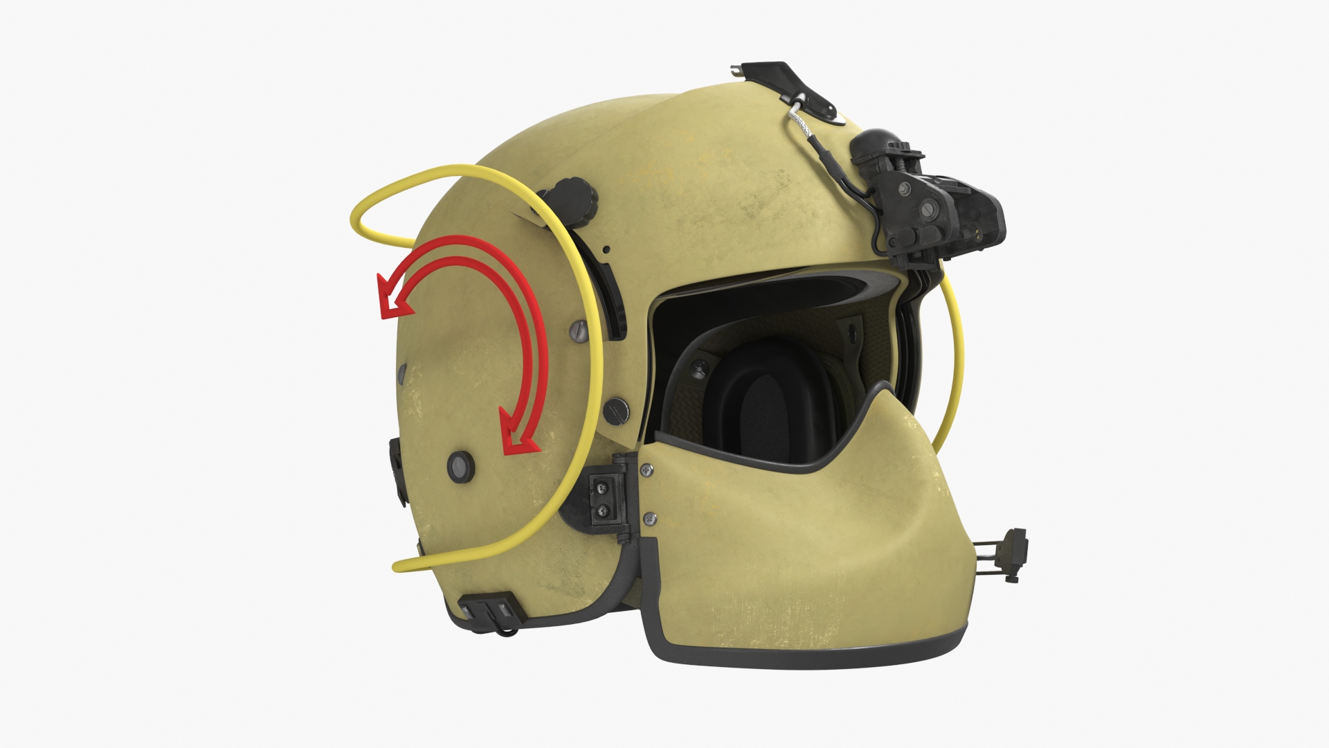 Tactical Protective Pilot Helmet Rigged - view 4