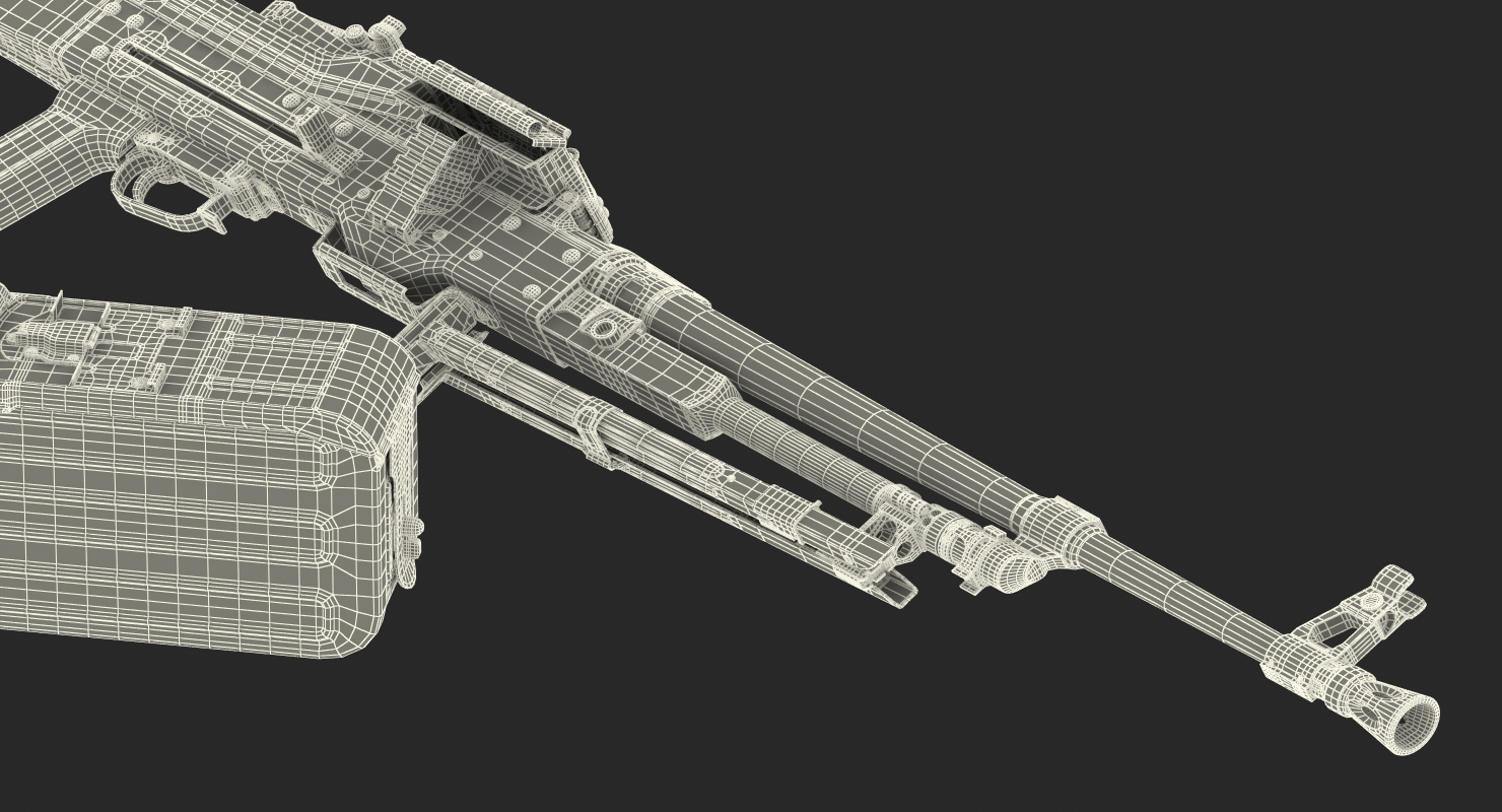 Machine Gun PKM Ammunition Box Detached 3D model