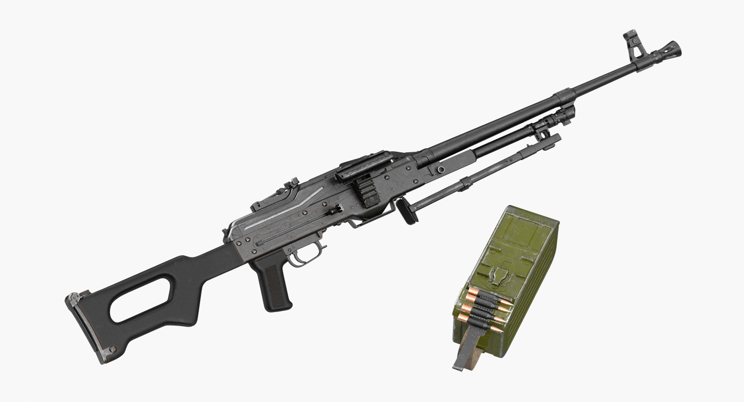 Machine Gun PKM Ammunition Box Detached 3D model