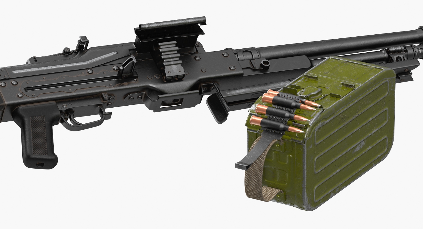 Machine Gun PKM Ammunition Box Detached 3D model