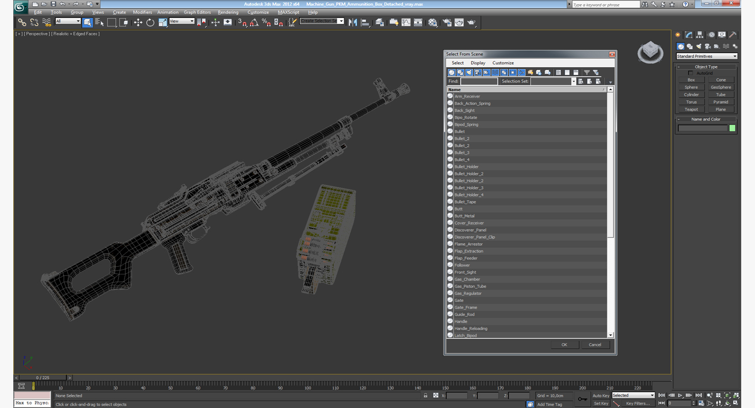 Machine Gun PKM Ammunition Box Detached 3D model