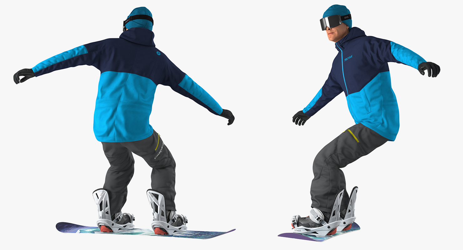 Snowboard Man Rigged, view 12