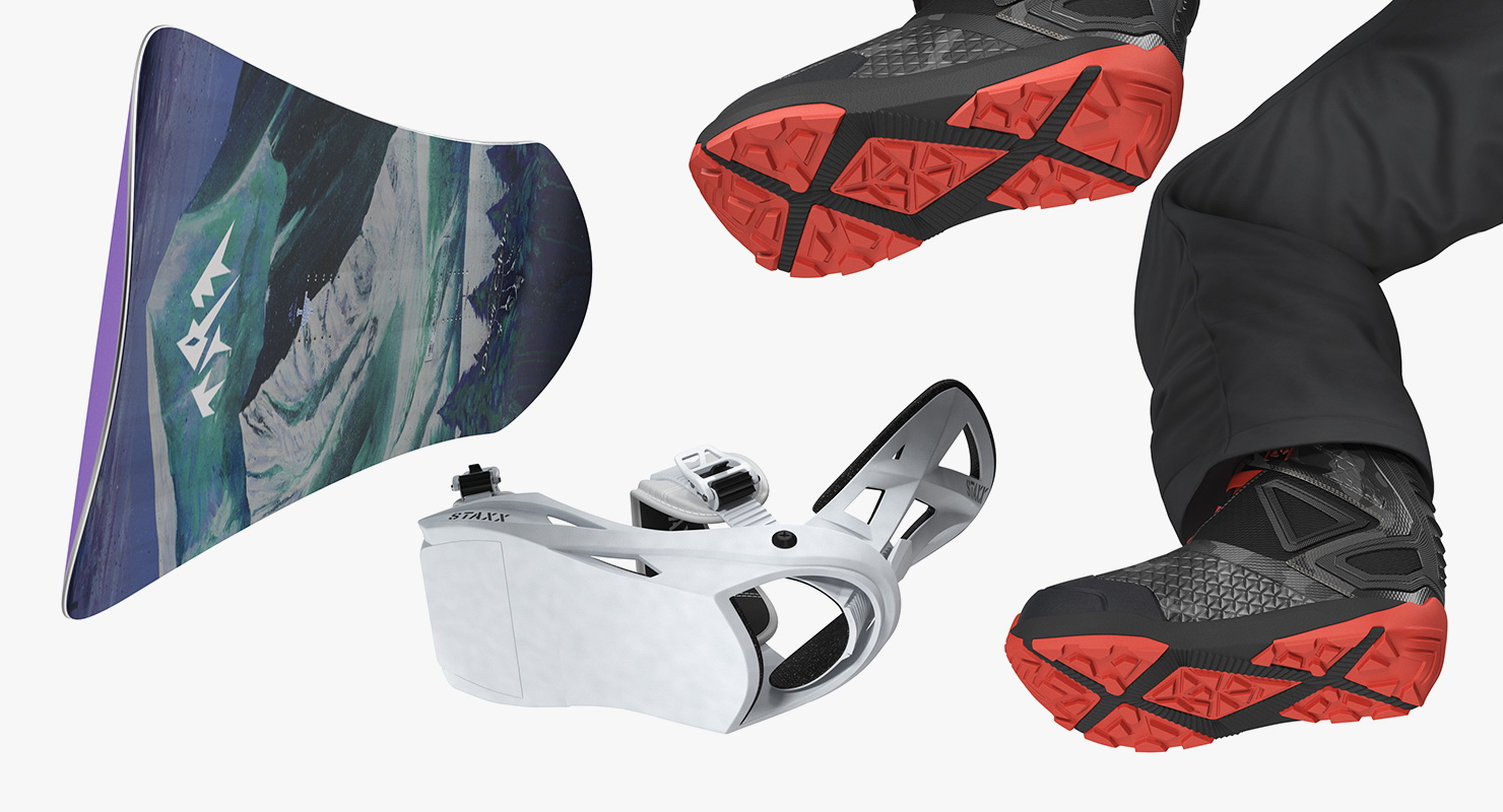 3D model Snowboard Man Rigged