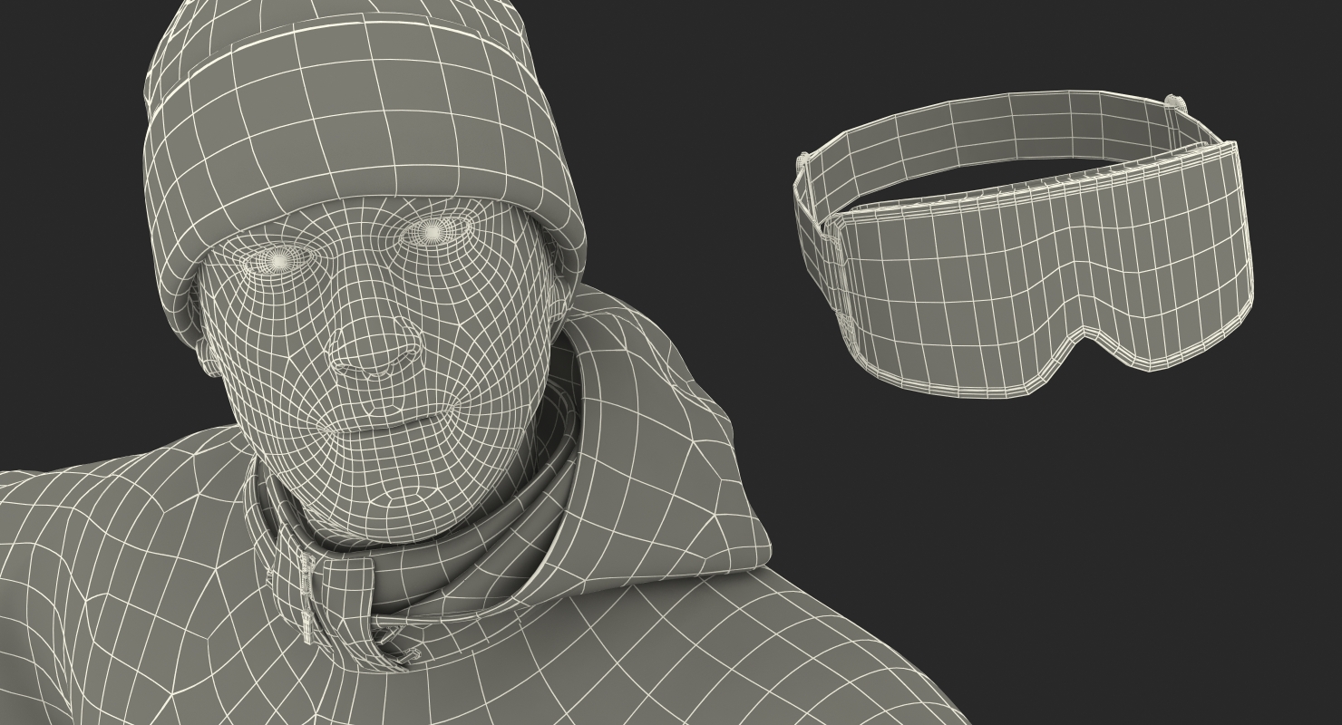 3D model Snowboard Man Rigged