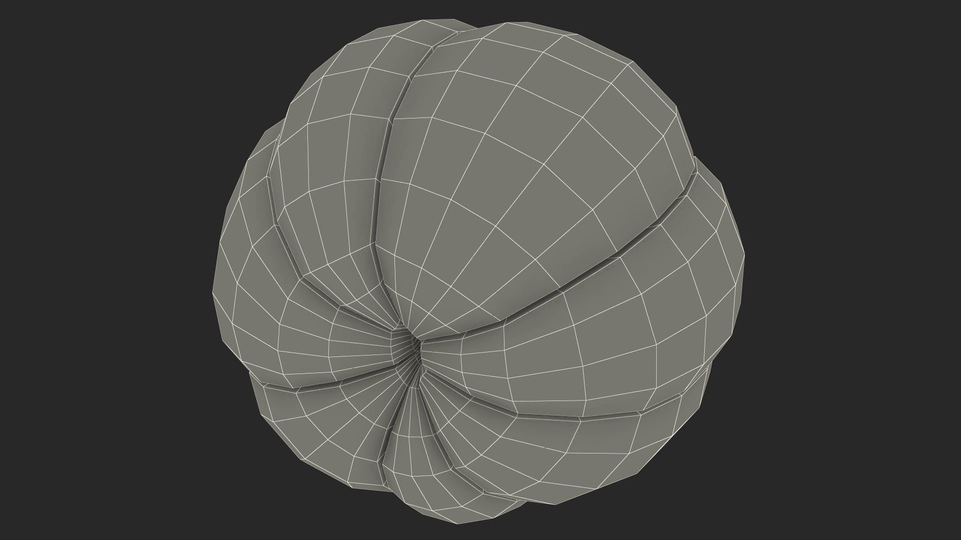3D Peeled Mangosteen Fruit model