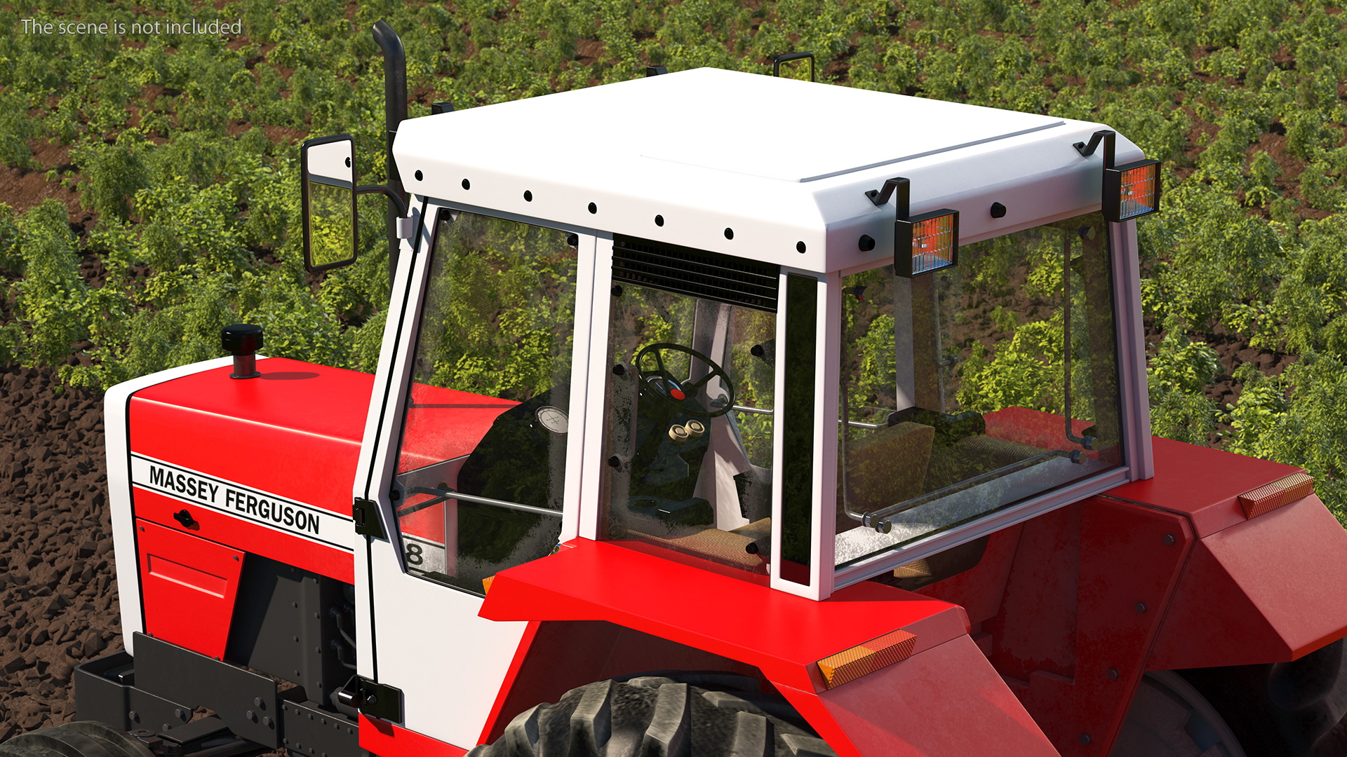 Vintage Tractor Ferguson With Potato Planter 3D model
