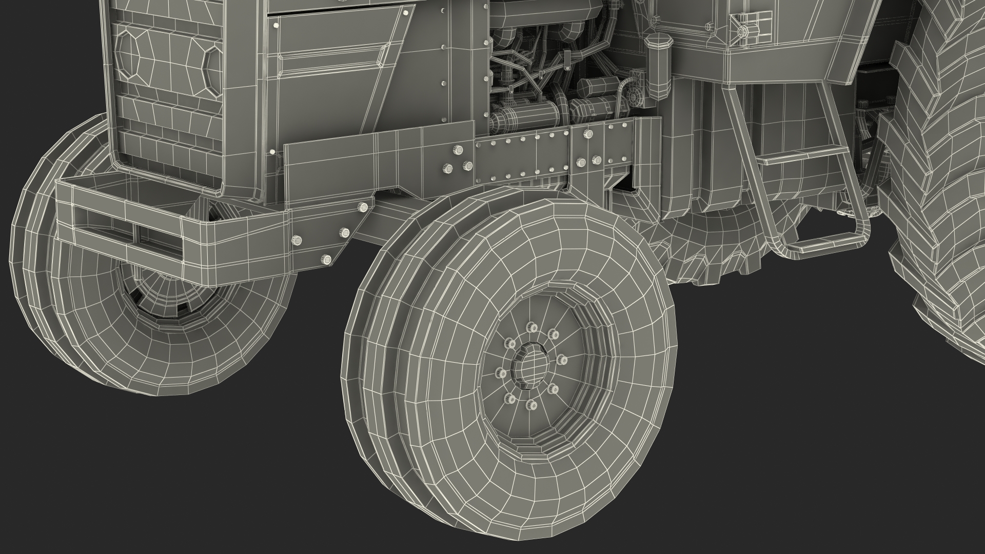Vintage Tractor Ferguson With Potato Planter 3D model