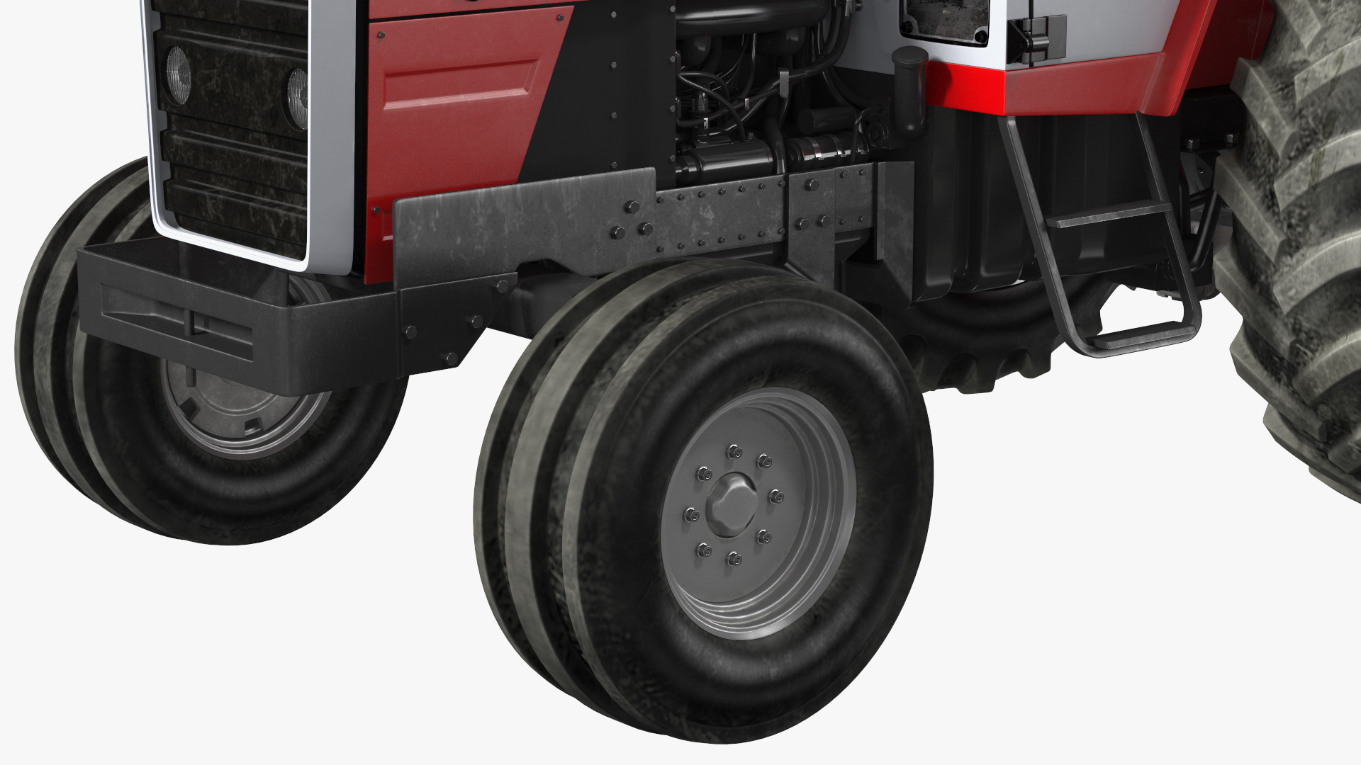 Vintage Tractor Ferguson With Potato Planter 3D model