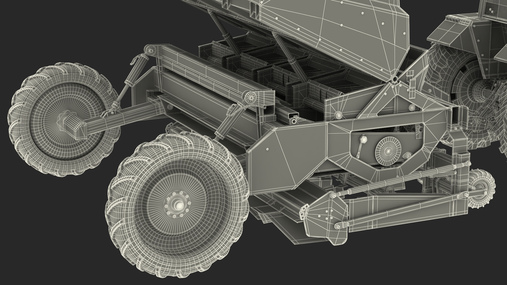 Vintage Tractor Ferguson With Potato Planter 3D model