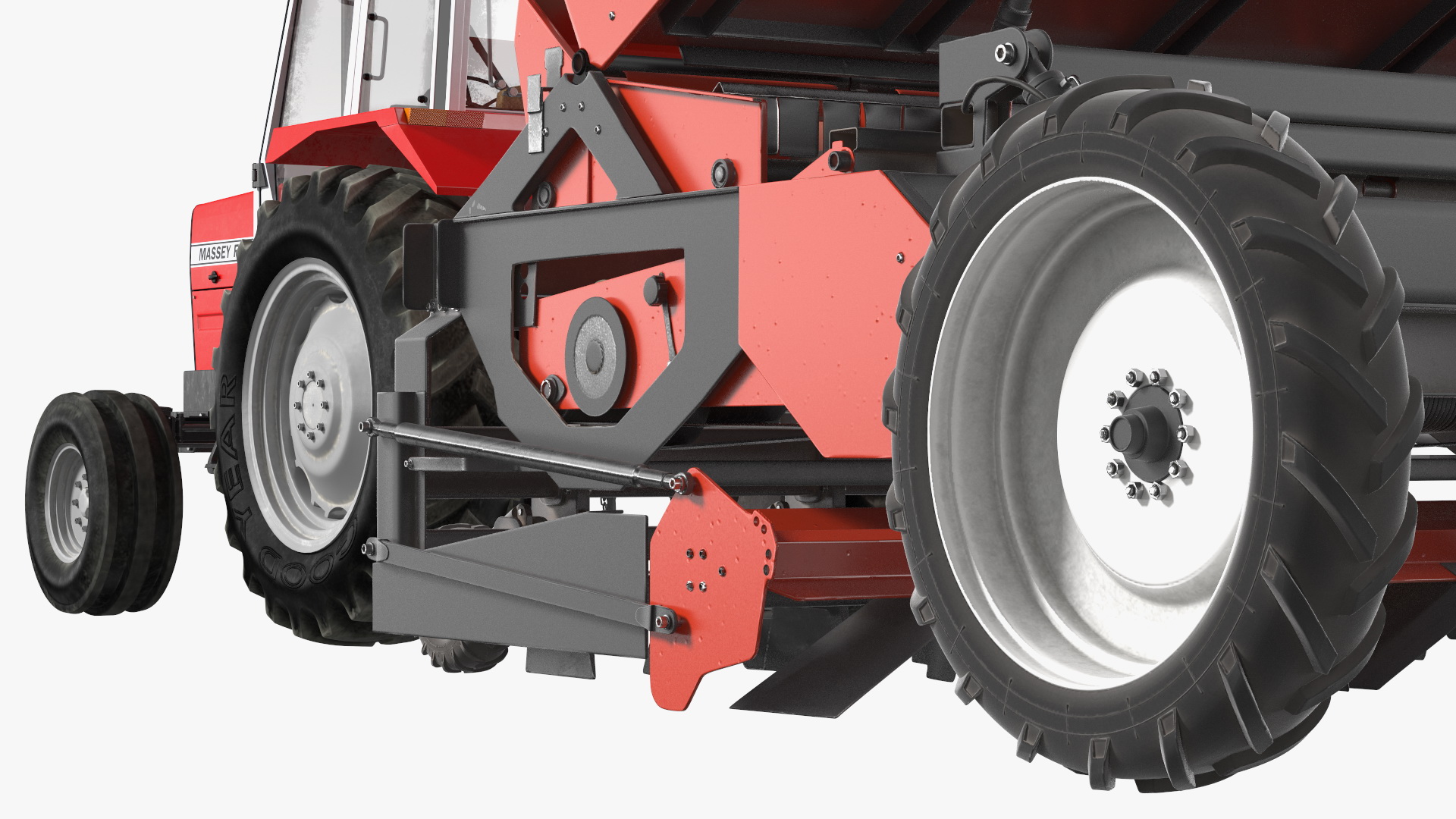 Vintage Tractor Ferguson With Potato Planter 3D model