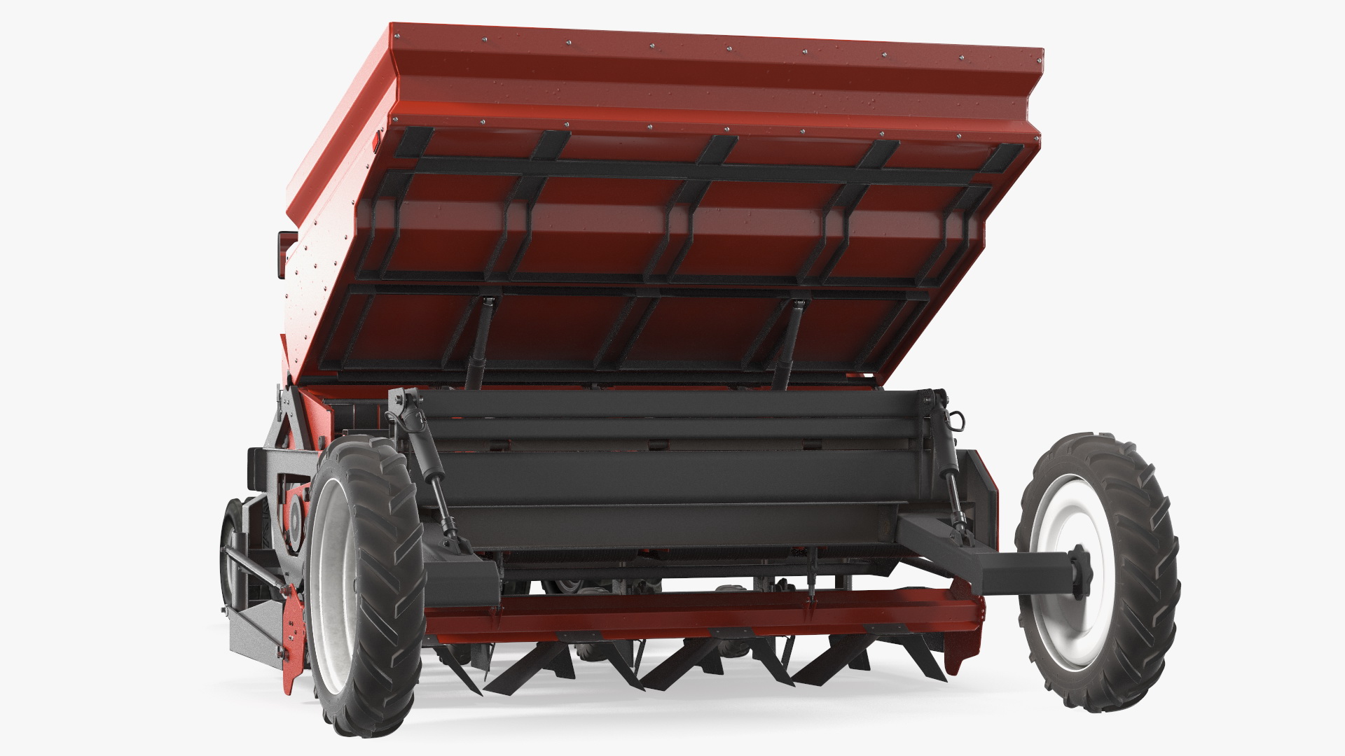 Vintage Tractor Ferguson With Potato Planter 3D model