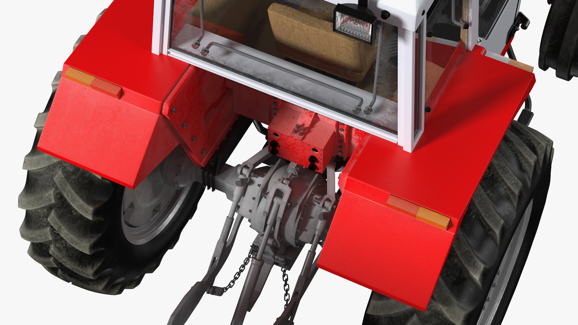 Vintage Tractor Ferguson With Potato Planter 3D model