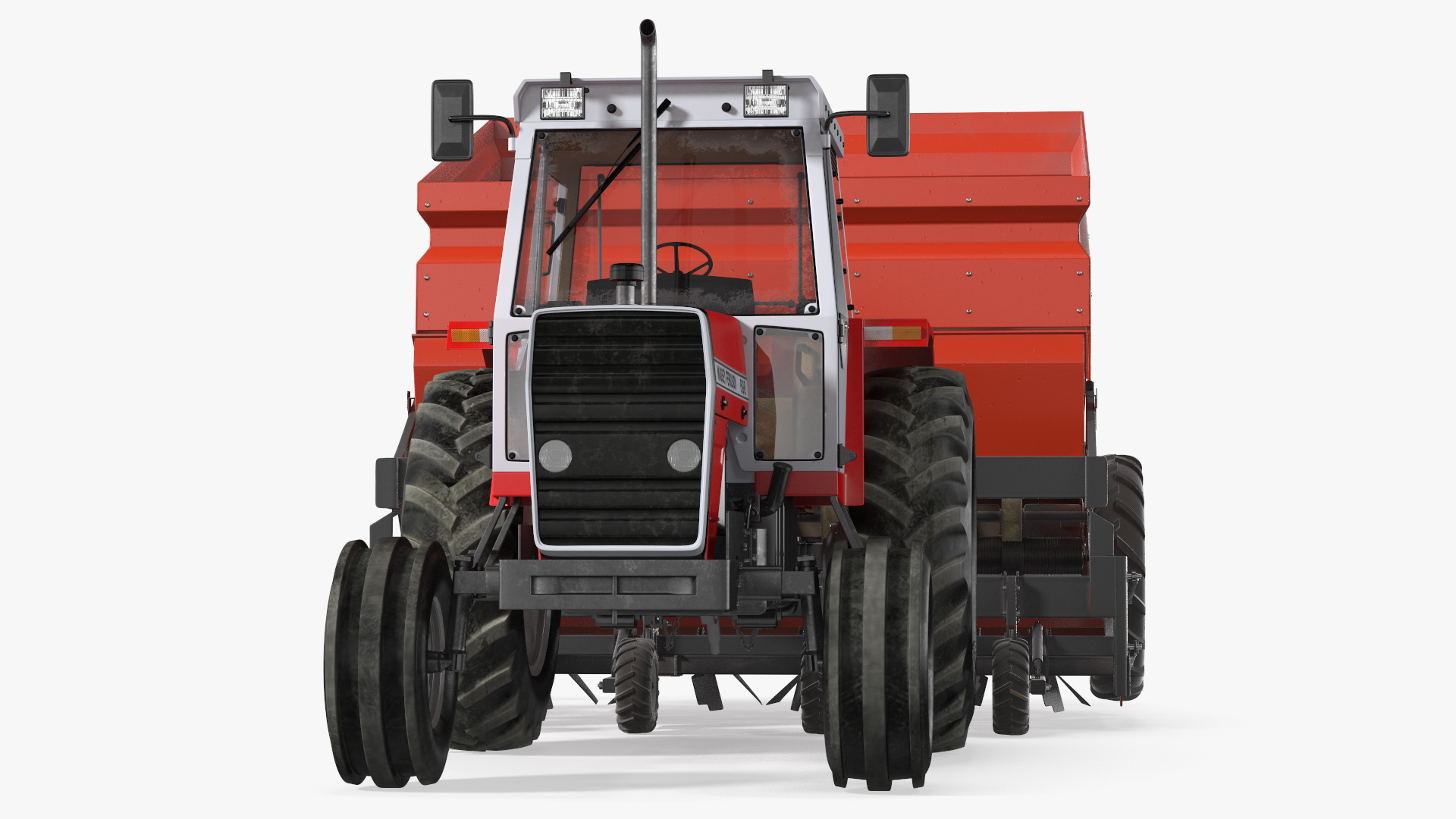 Vintage Tractor Ferguson With Potato Planter 3D model
