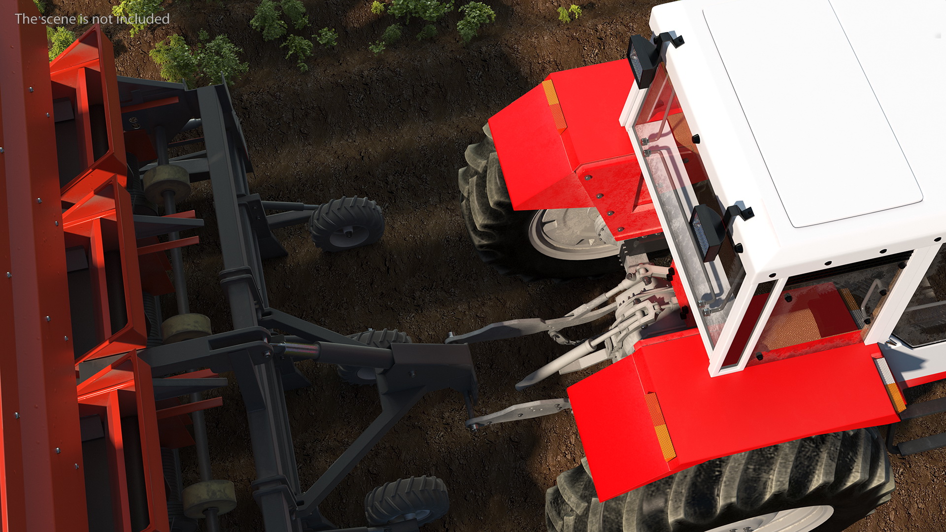 Vintage Tractor Ferguson With Potato Planter 3D model