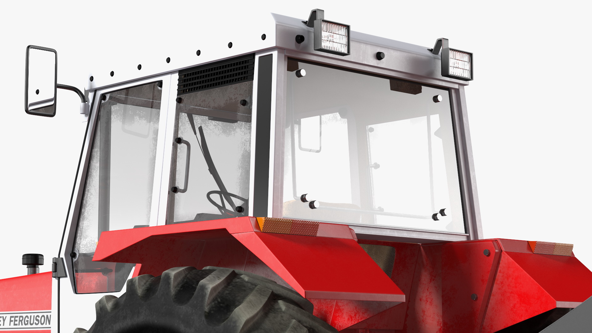 Vintage Tractor Ferguson With Potato Planter 3D model