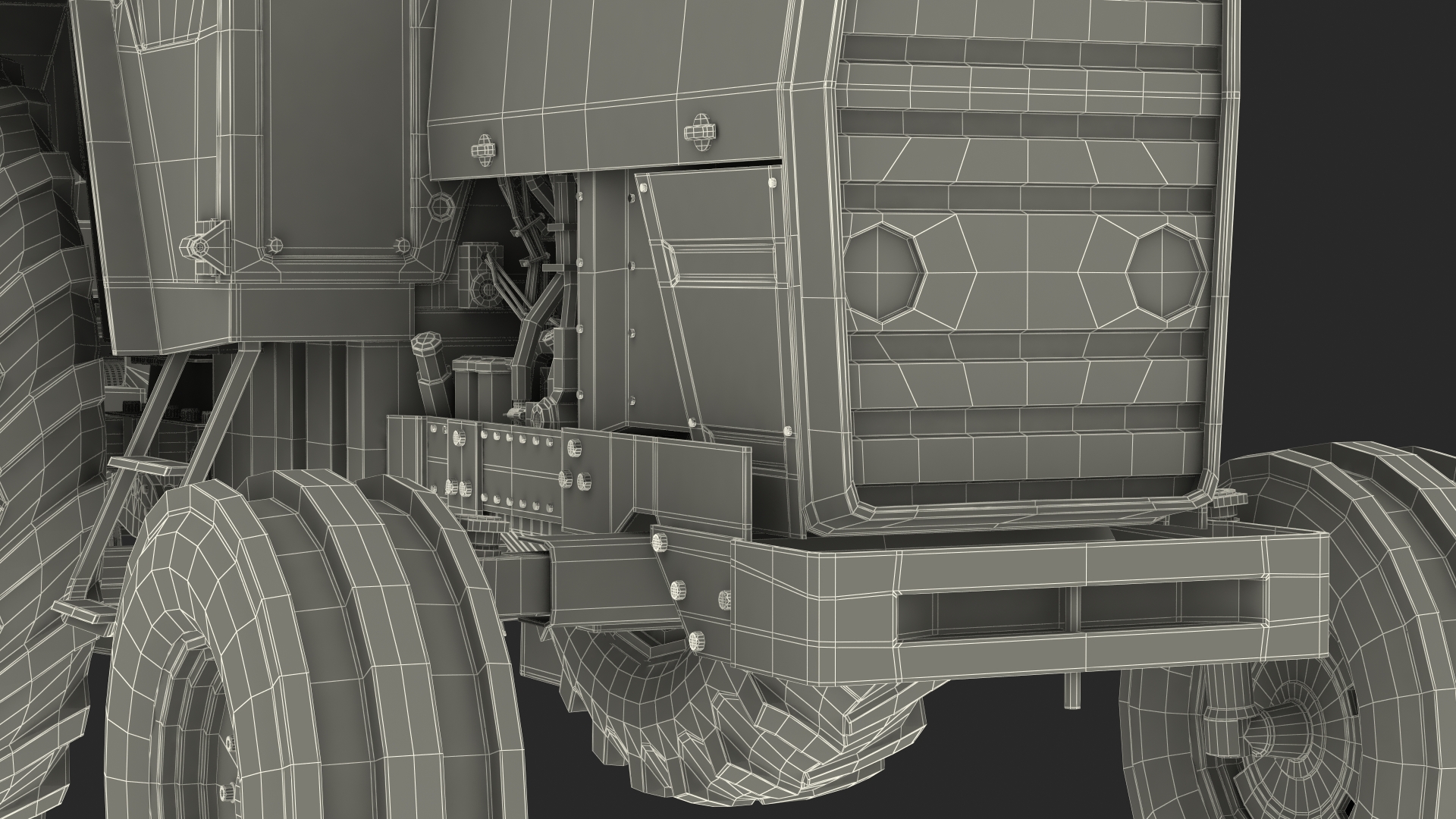 Vintage Tractor Ferguson With Potato Planter 3D model