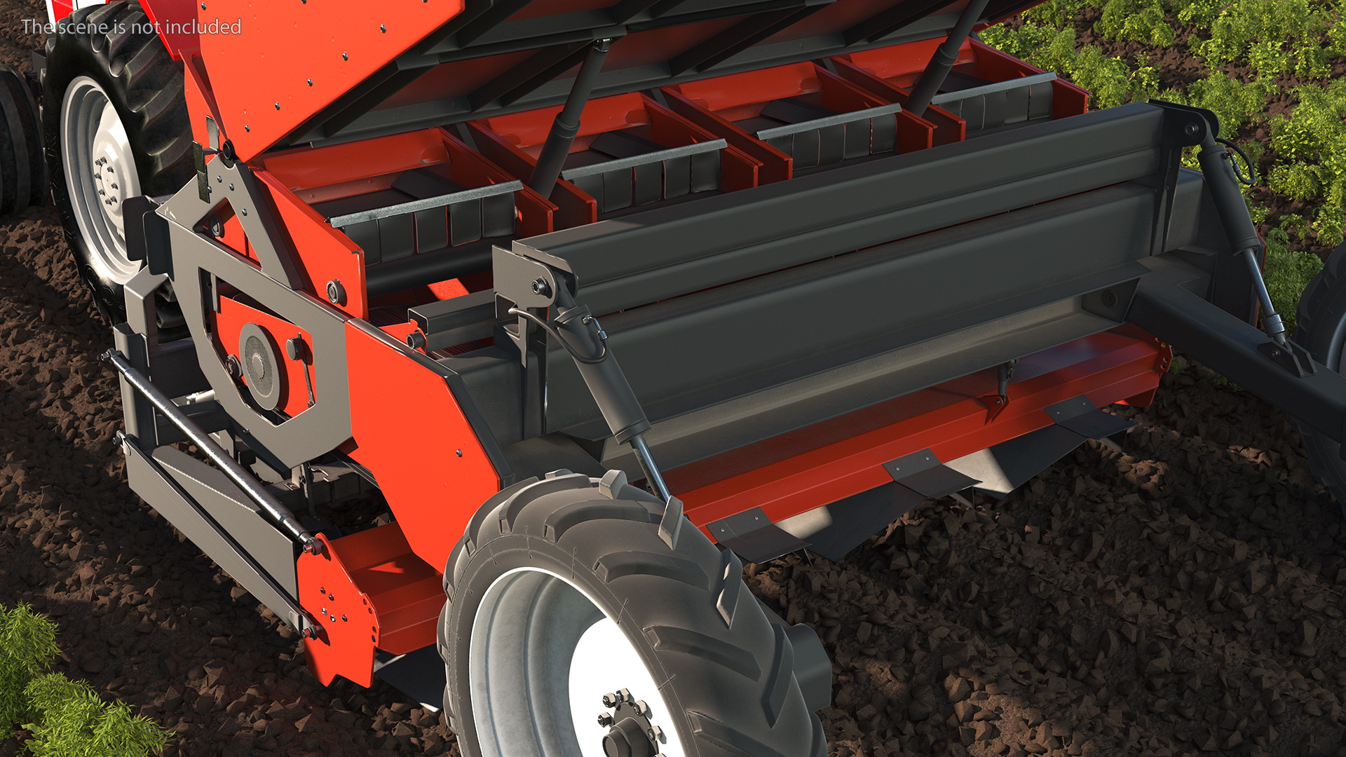 Vintage Tractor Ferguson With Potato Planter 3D model