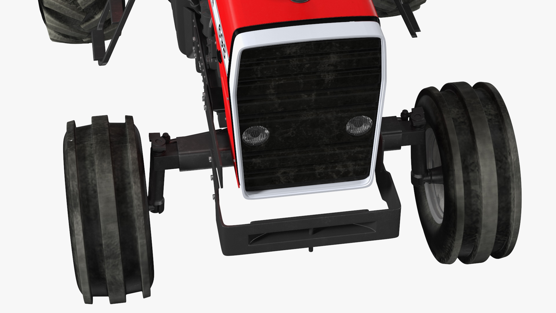 Vintage Tractor Ferguson With Potato Planter 3D model