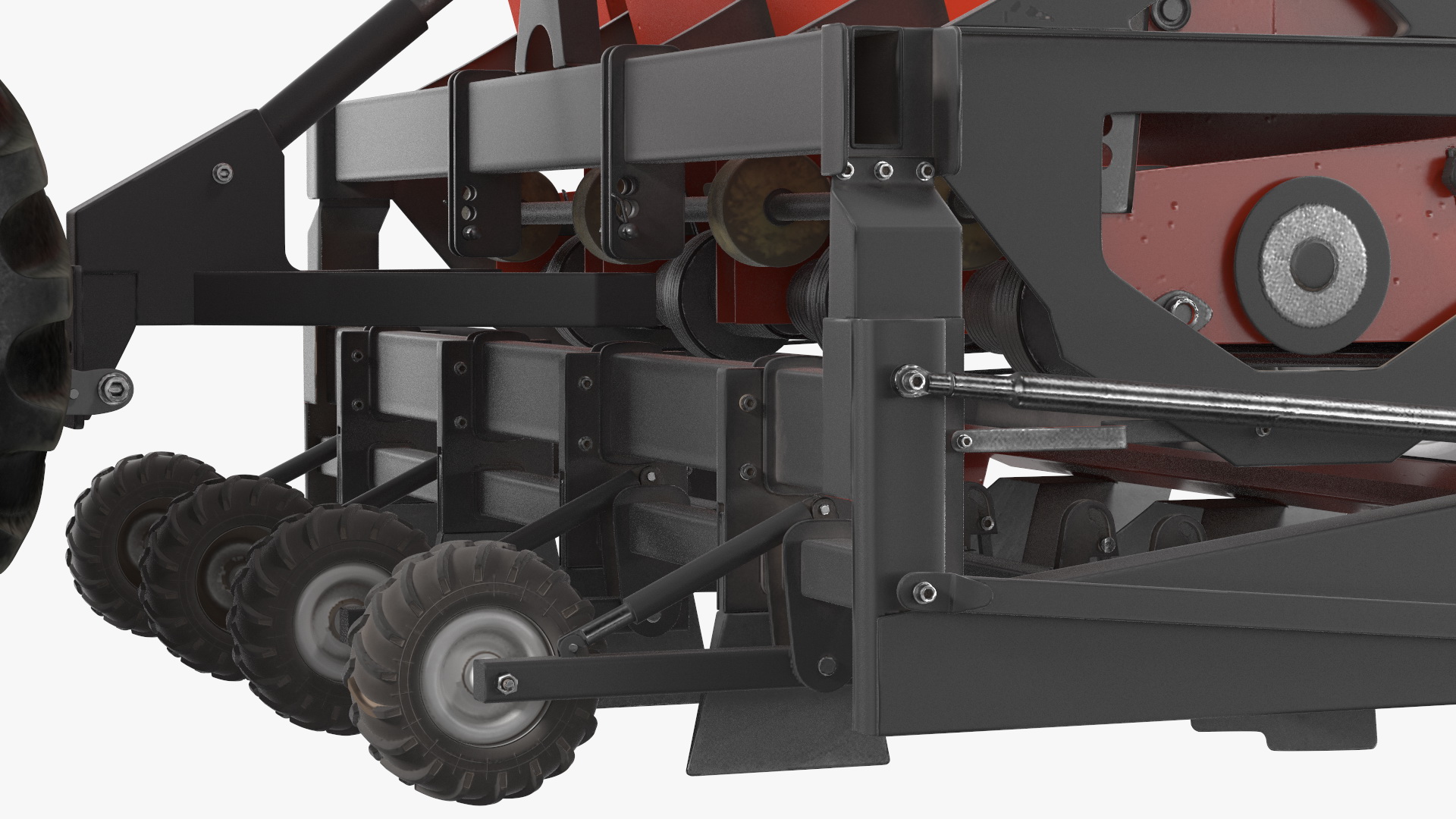 Vintage Tractor Ferguson With Potato Planter 3D model