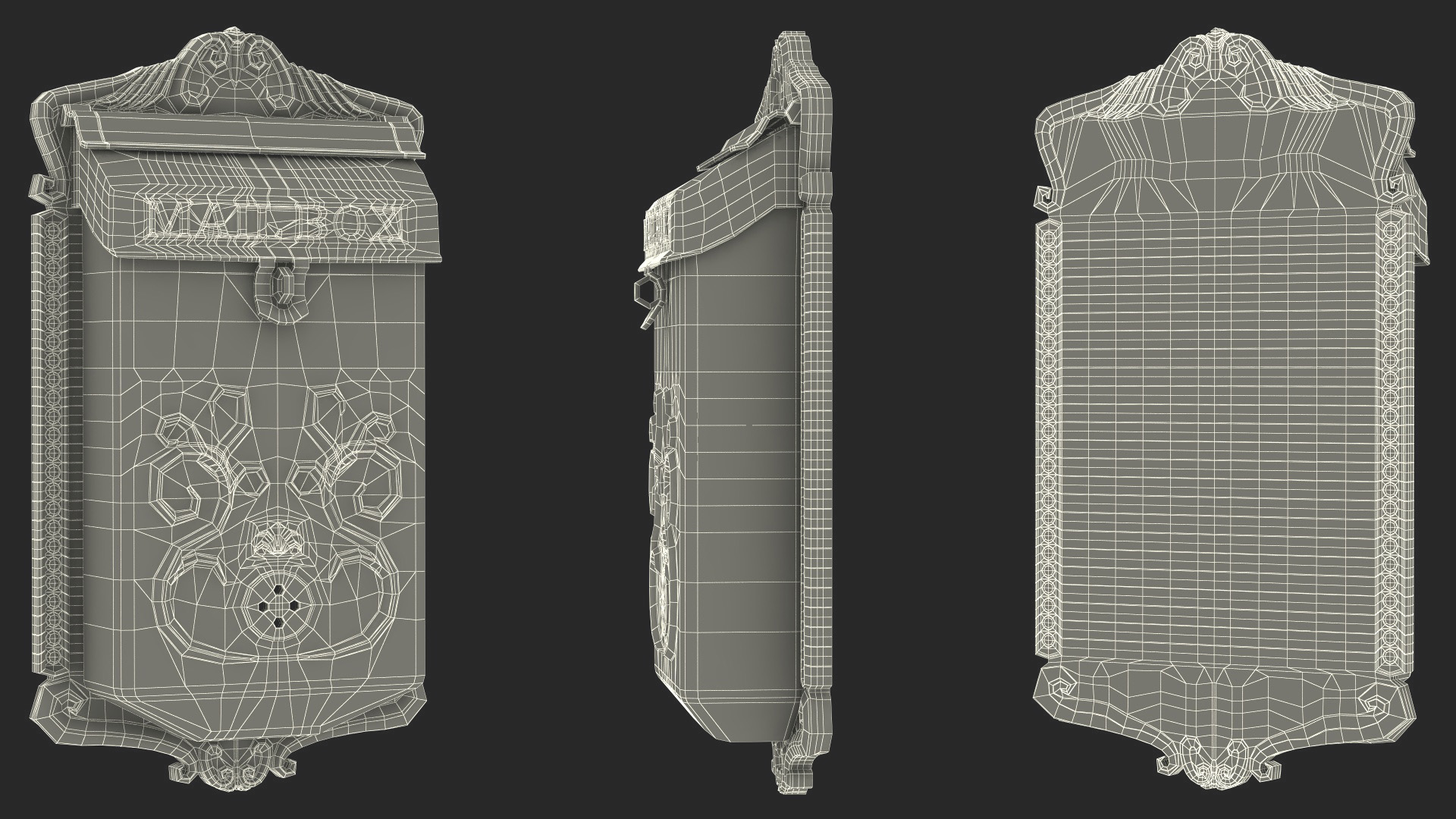 3D Vintage Wall Mounted Mailbox model