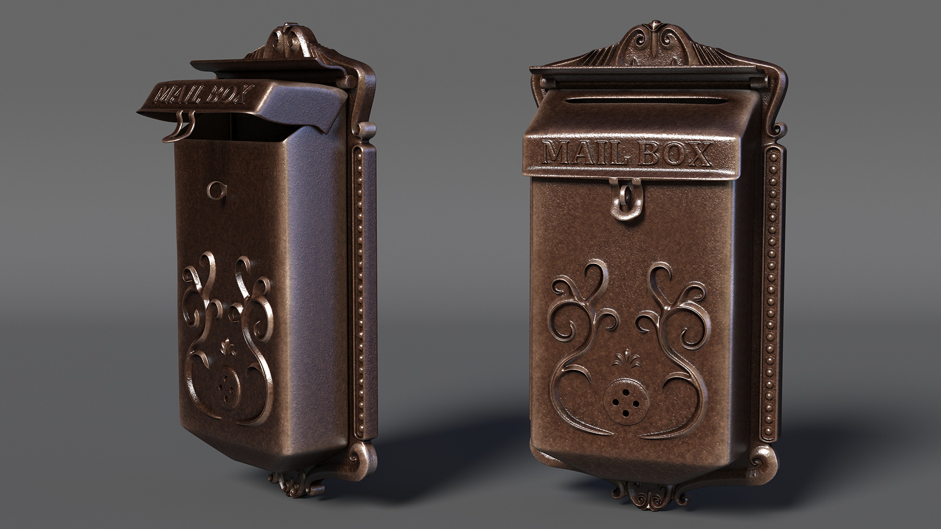 3D Vintage Wall Mounted Mailbox model