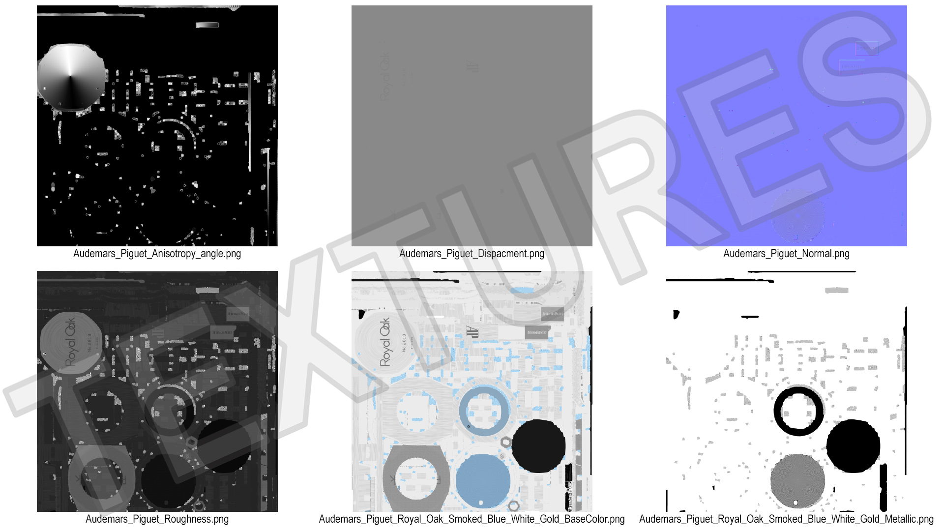 3D Audemars Piguet Royal Oak Smoked Blue White Gold Grande Tapisserie