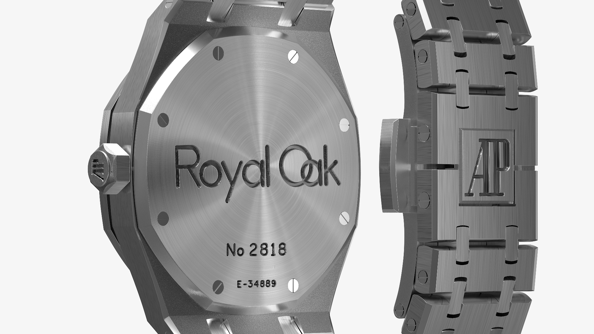 3D Audemars Piguet Royal Oak Smoked Blue White Gold Grande Tapisserie