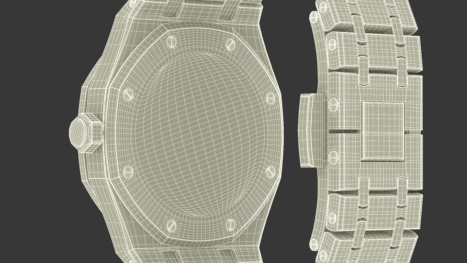 3D Audemars Piguet Royal Oak Smoked Blue White Gold Grande Tapisserie