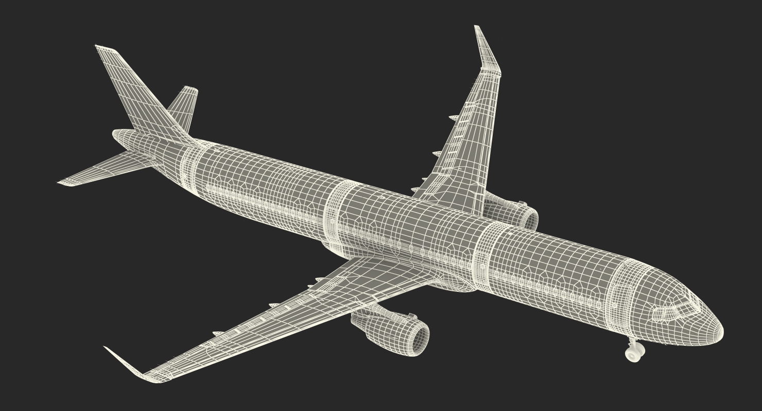 3D Airbus A321 with Interior and Cockpit Air France model