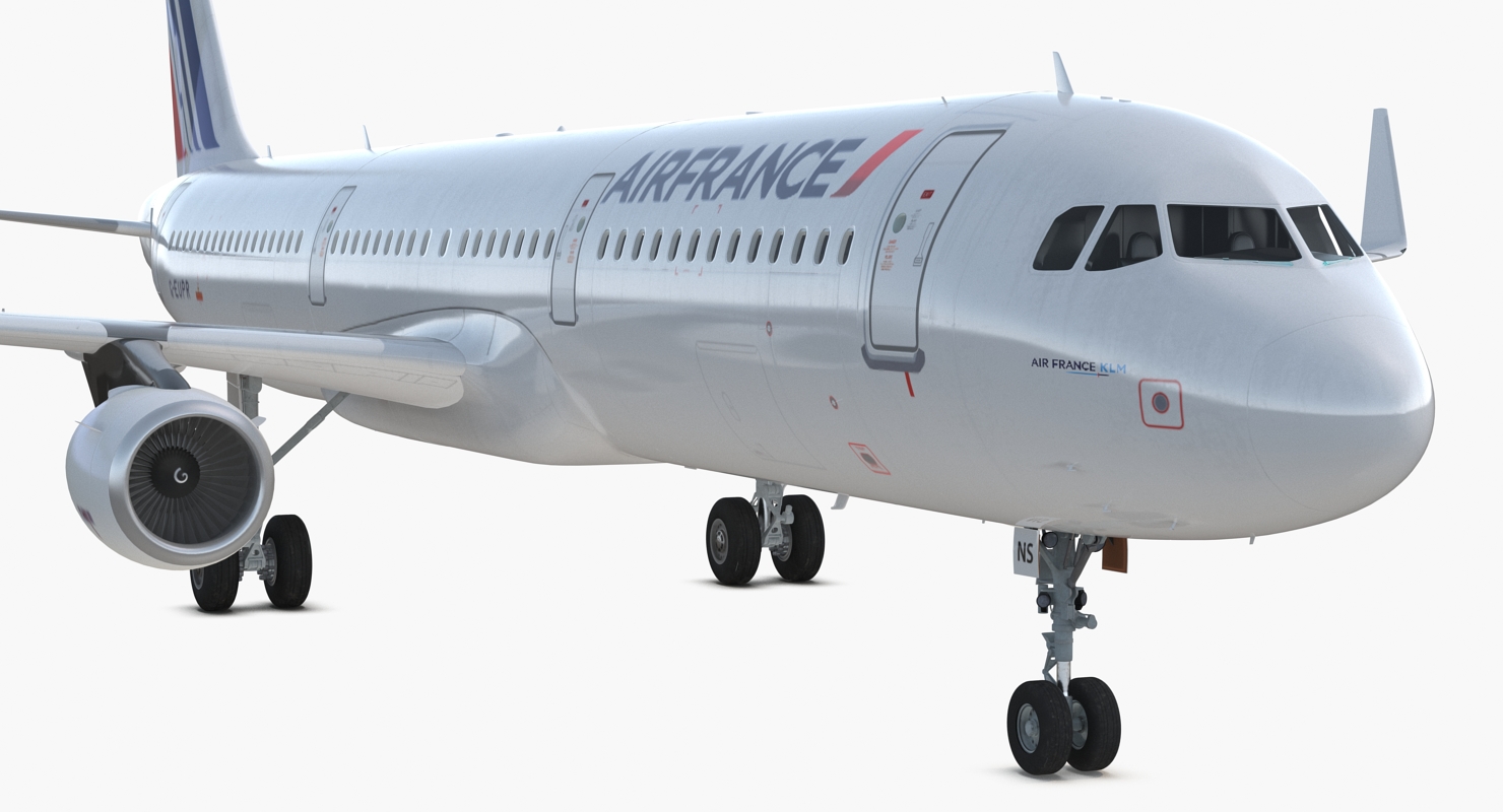 3D Airbus A321 with Interior and Cockpit Air France model