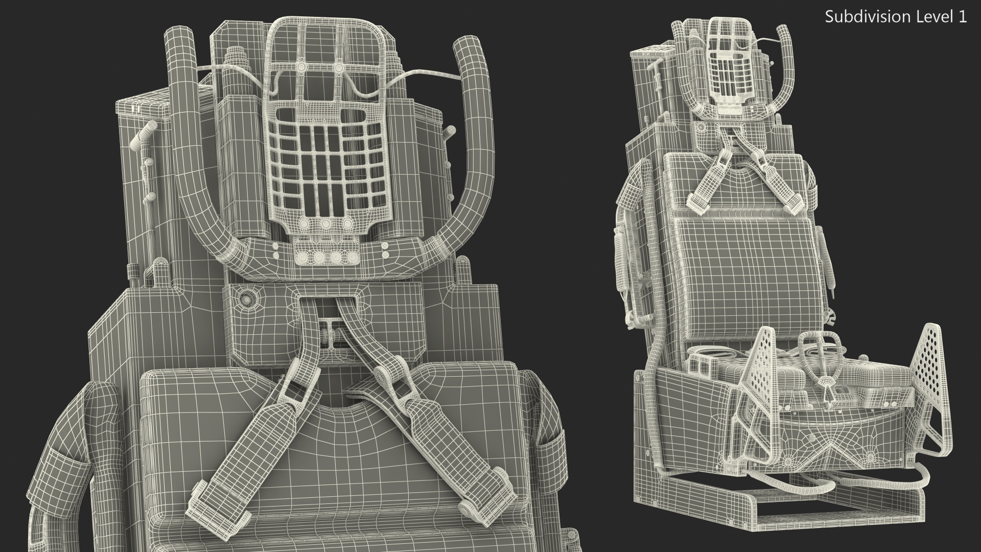 3D Ejectable Airplane Seat ACES FIVE model