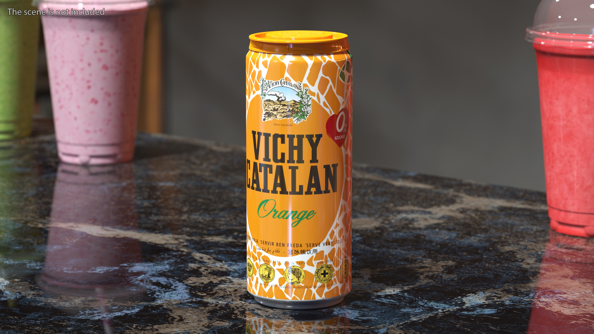 3D Can of Vichy Catalan Water Orange model