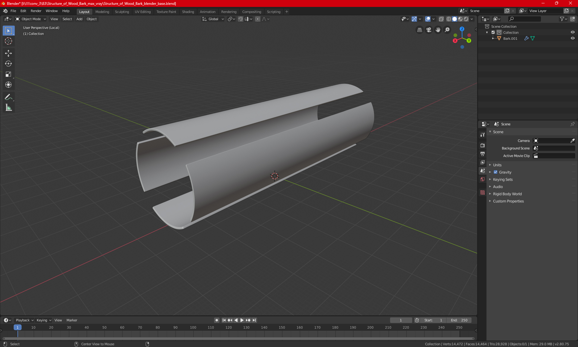 Structure of Wood Bark 3D