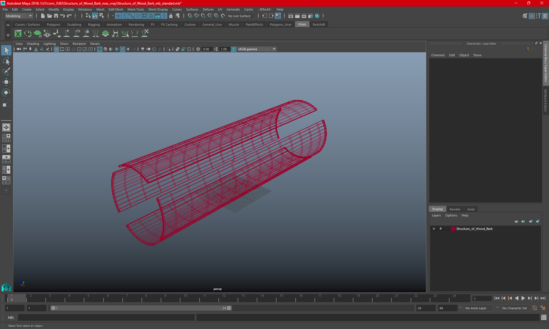 Structure of Wood Bark 3D