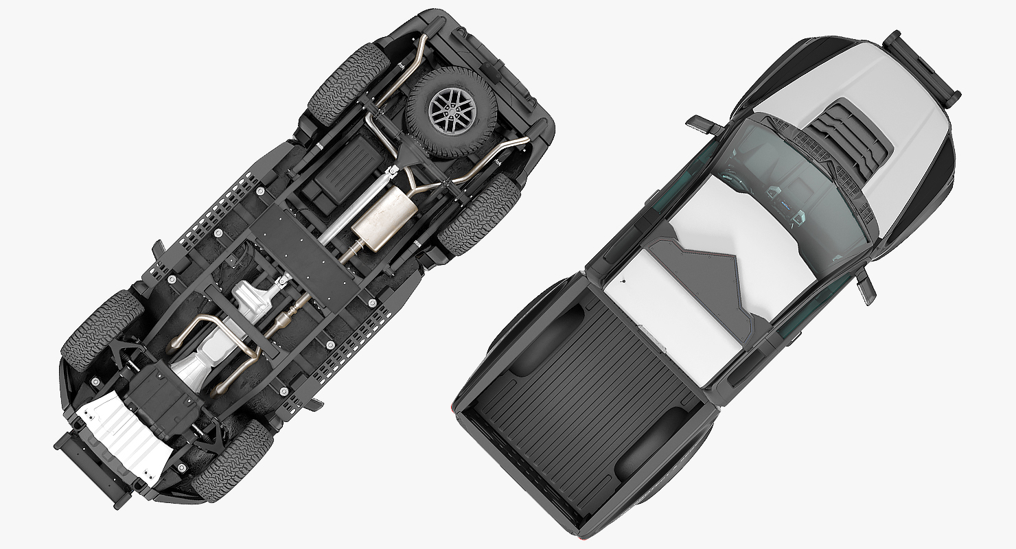 Police Pickup Truck Generic Rigged 3D model