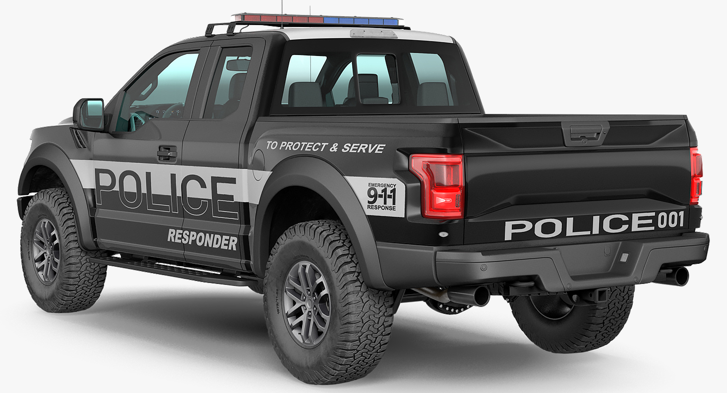 Police Pickup Truck Generic Rigged 3D model