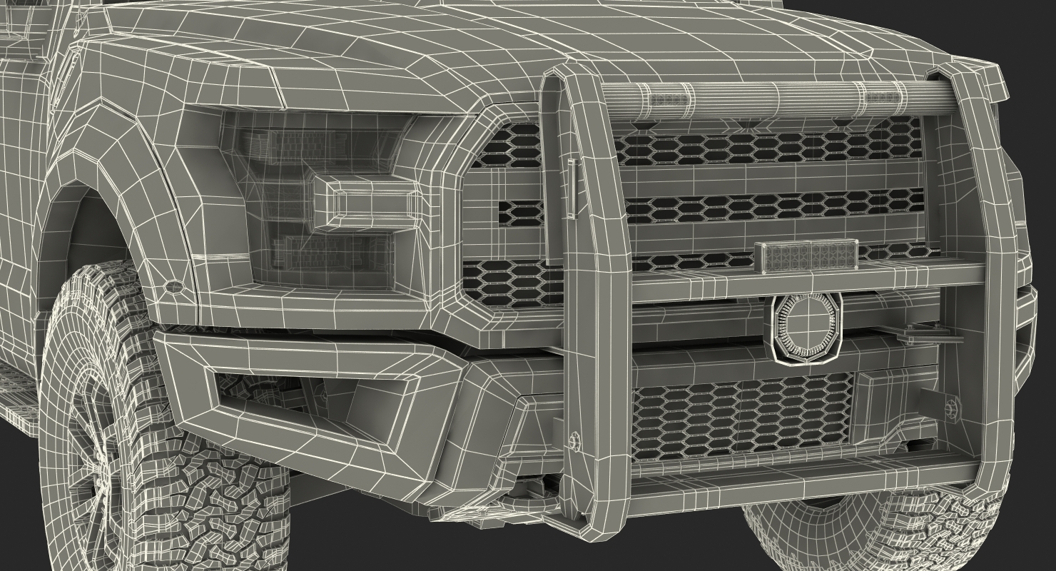 Police Pickup Truck Generic Rigged 3D model