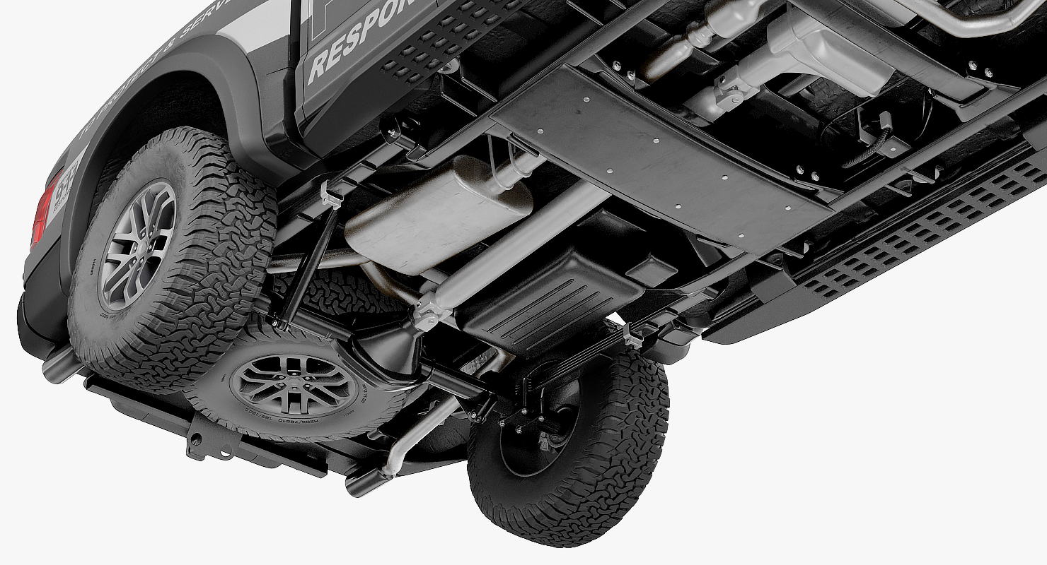 Police Pickup Truck Generic Rigged 3D model