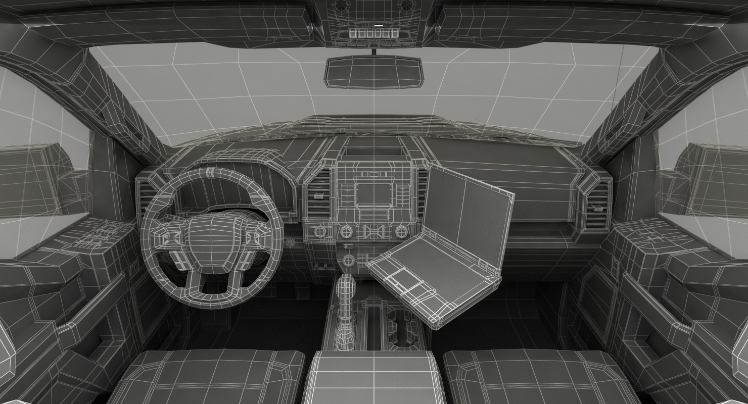Police Pickup Truck Generic Rigged 3D model