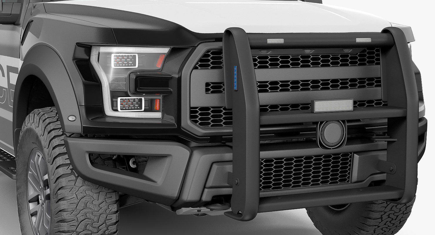 Police Pickup Truck Generic Rigged 3D model