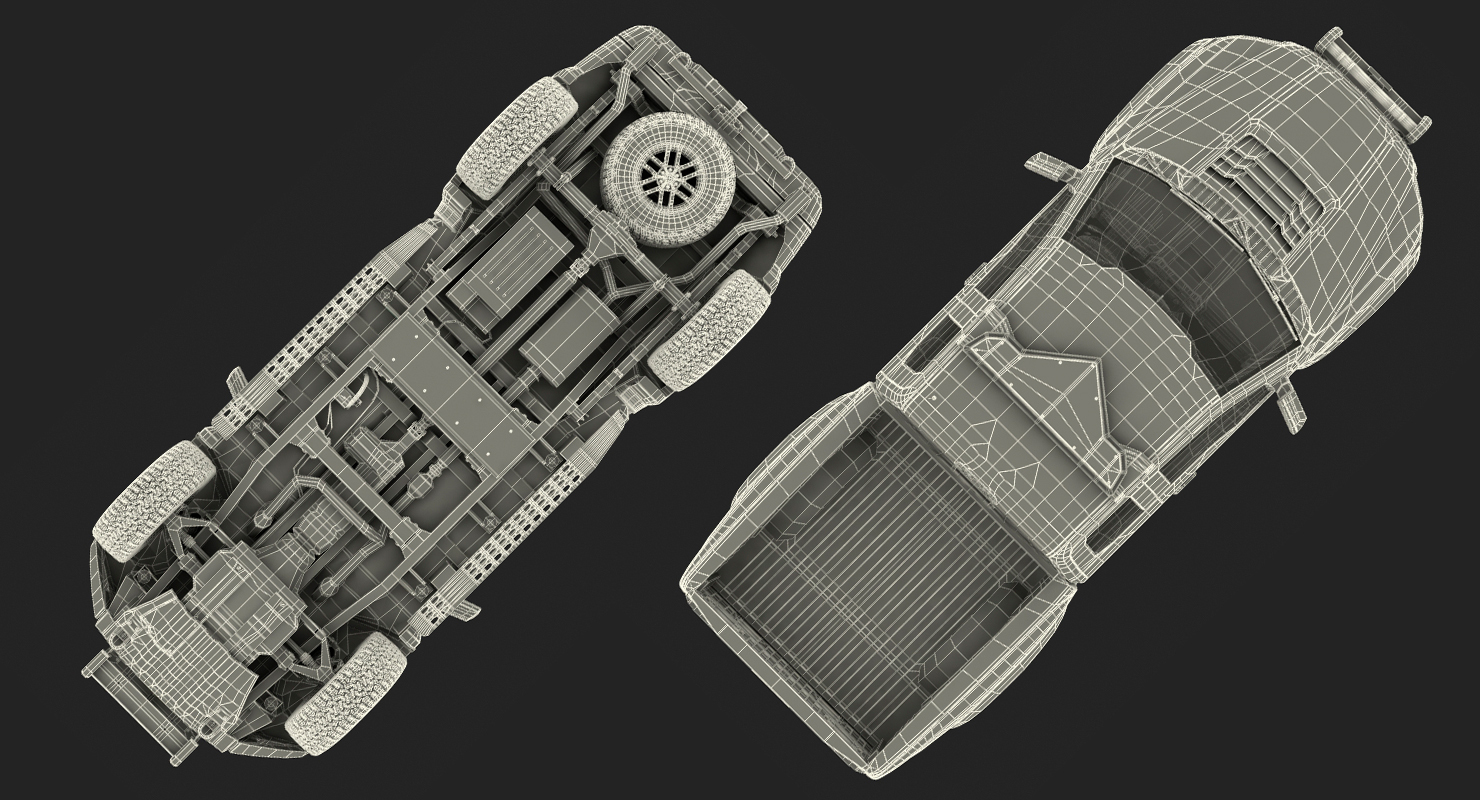 Police Pickup Truck Generic Rigged 3D model