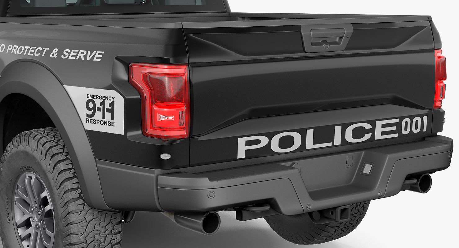Police Pickup Truck Generic Rigged 3D model