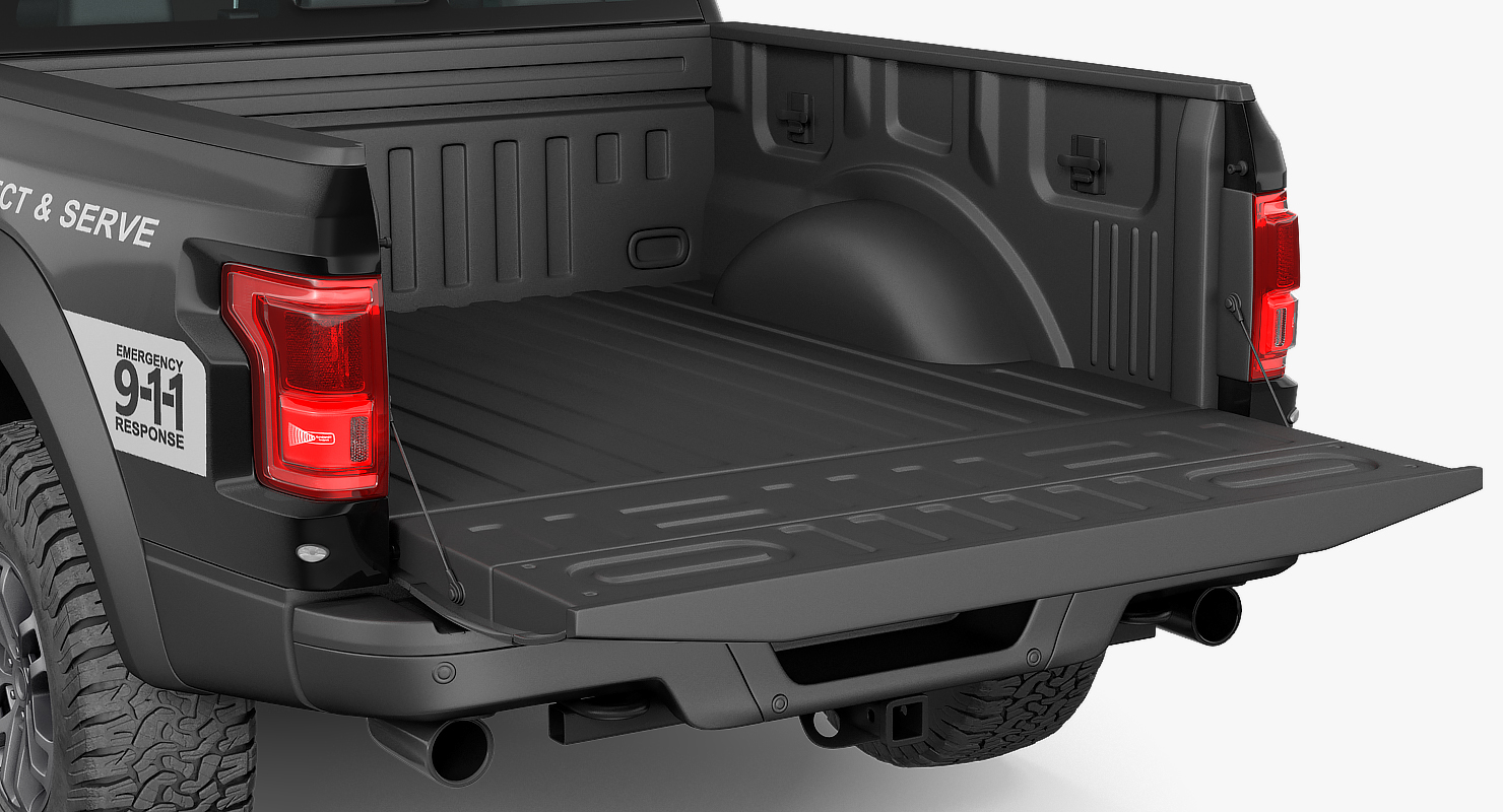 Police Pickup Truck Generic Rigged 3D model