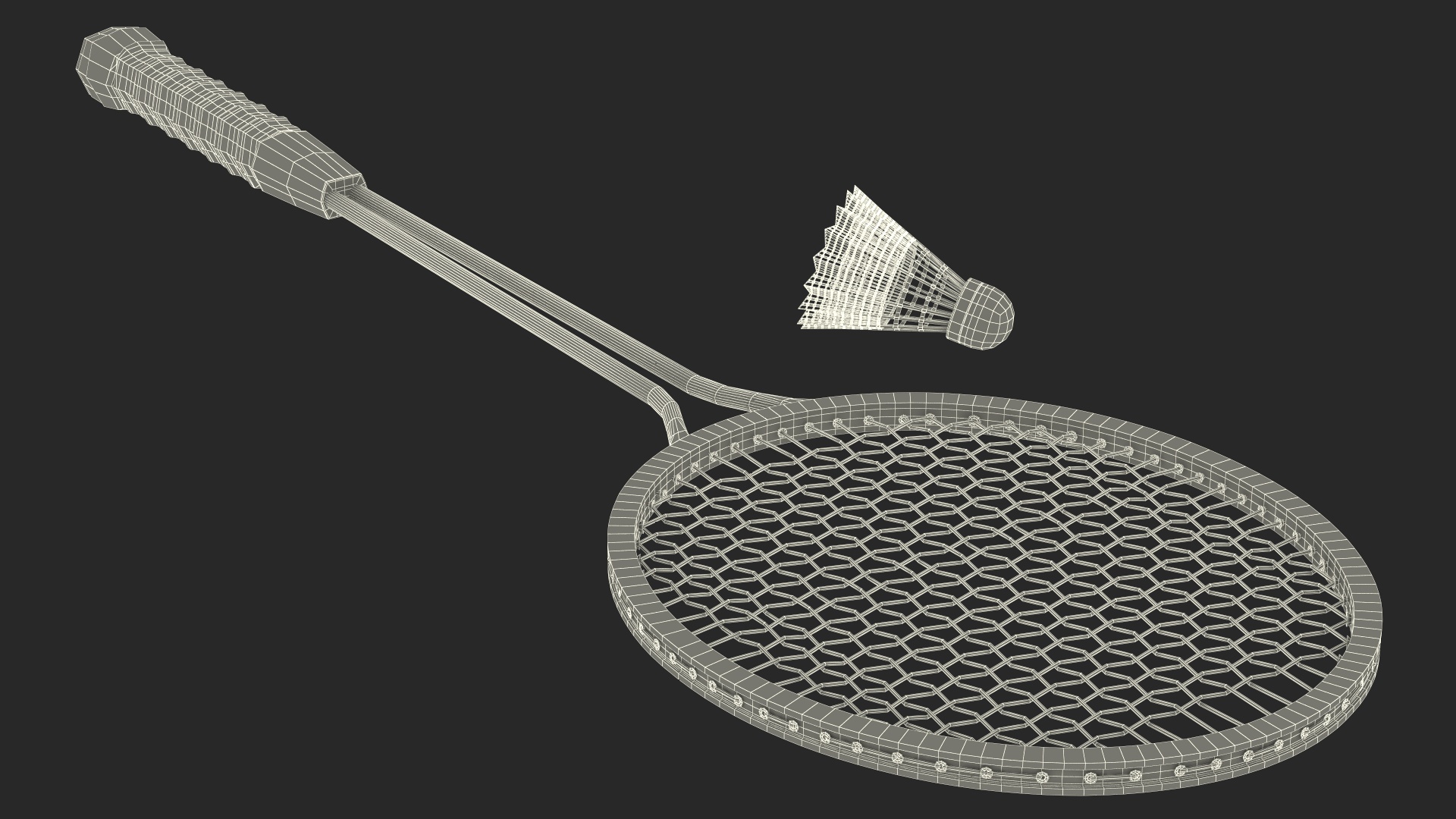 3D Badminton Rackets and Shuttlecock model