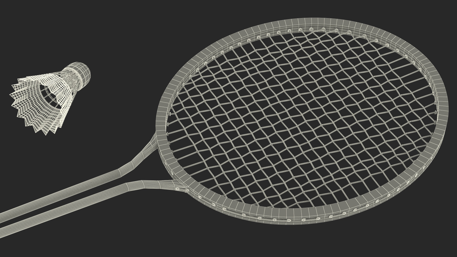 3D Badminton Rackets and Shuttlecock model