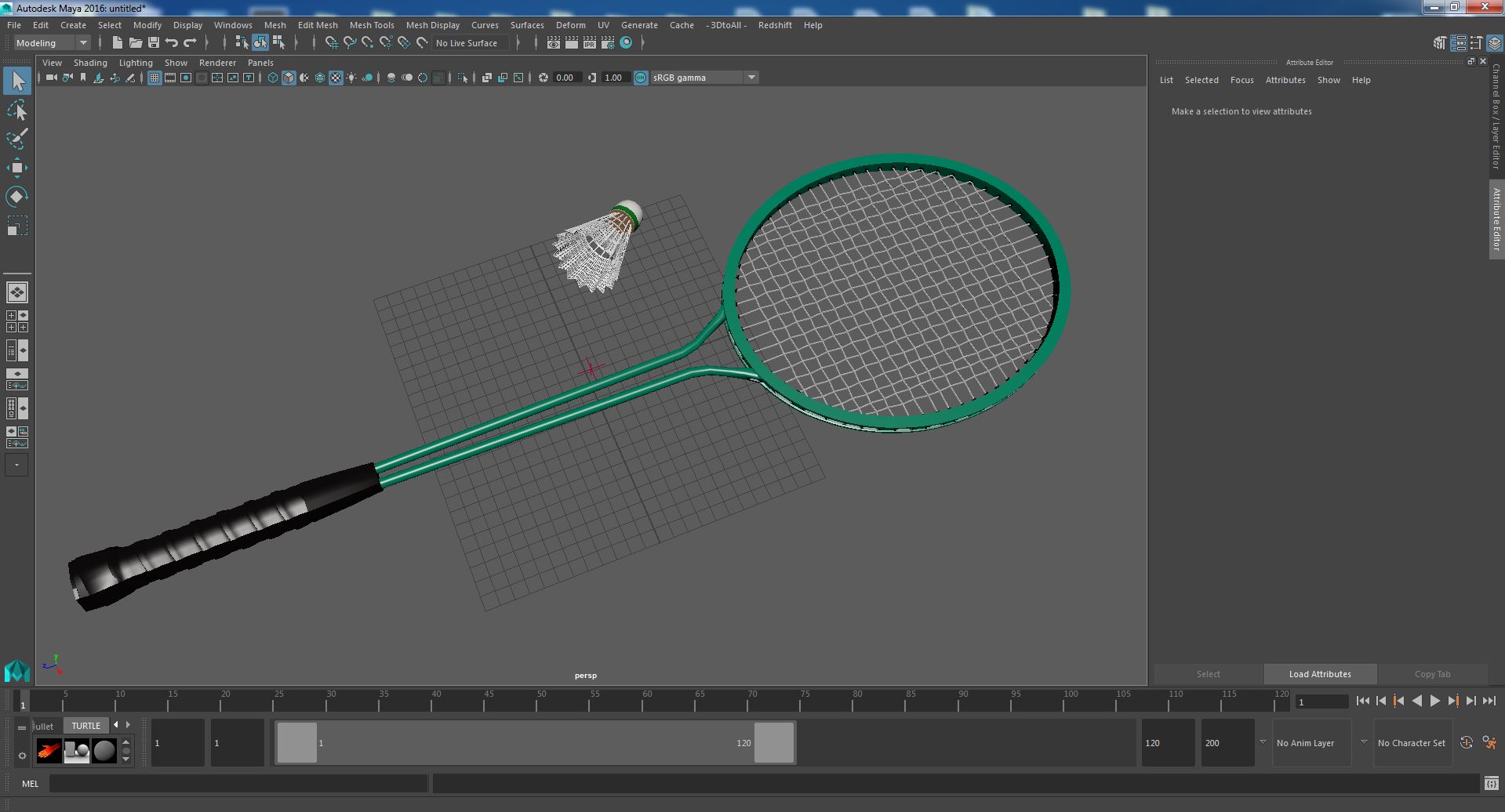 3D Badminton Rackets and Shuttlecock model