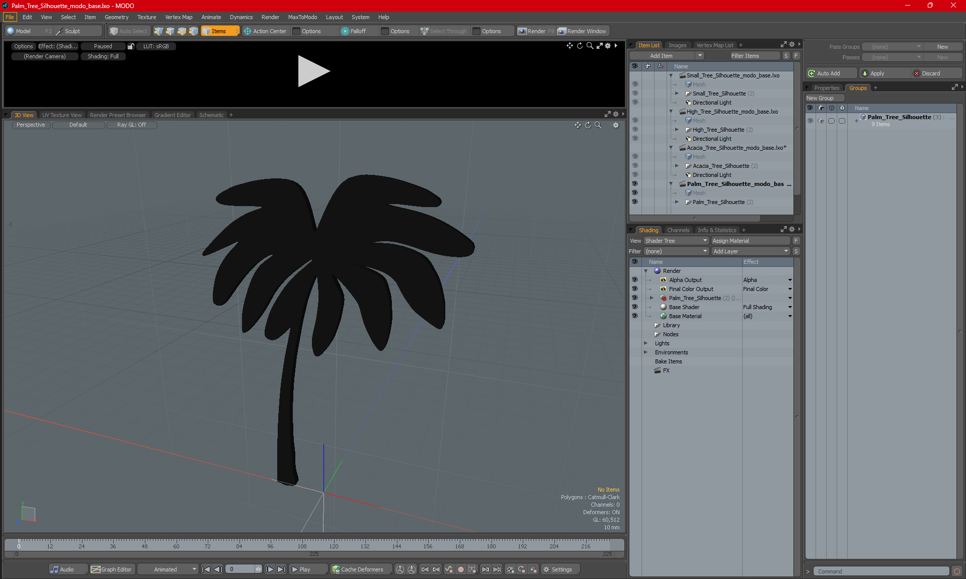 3D model Palm Tree Silhouette