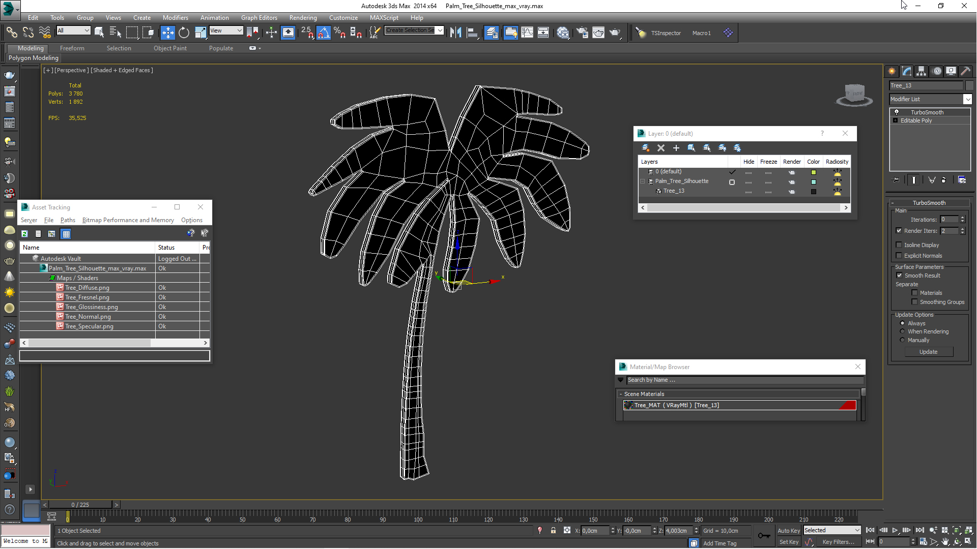 3D model Palm Tree Silhouette