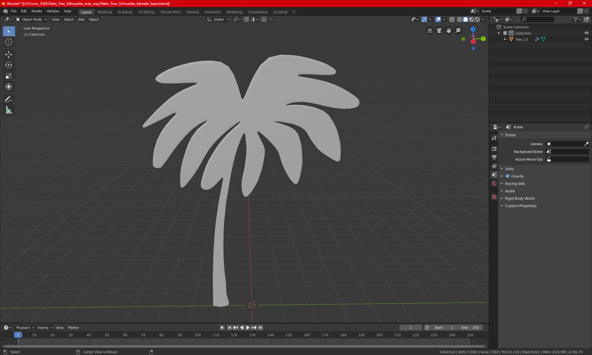 3D model Palm Tree Silhouette