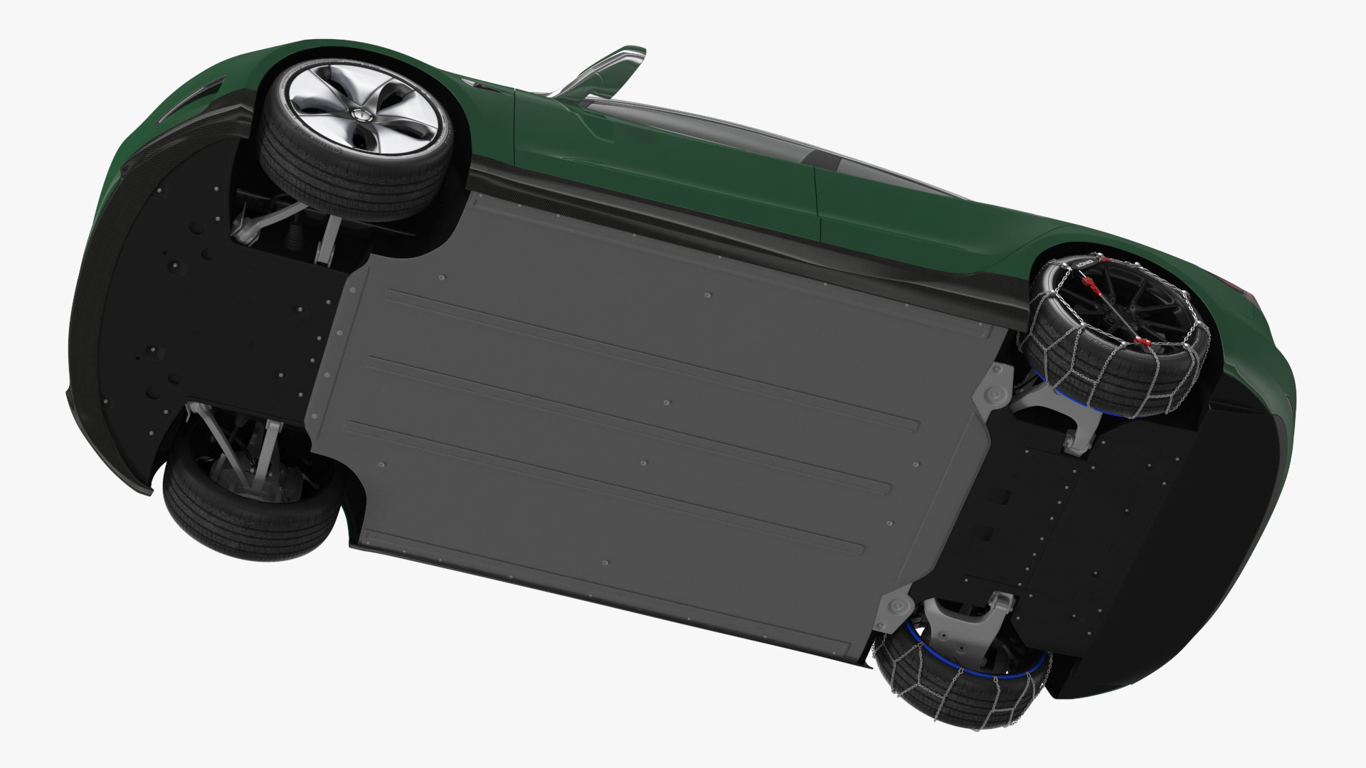 3D model Tesla Model 3 with Wheel and Roof Accessories